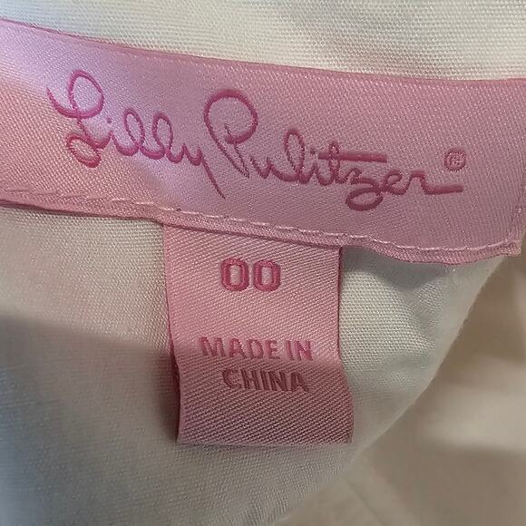 Lilly Pulitzer Strapless Patchwork Dress Tie Back Multicolor Floral Dress 00 - Picture 5 of 9